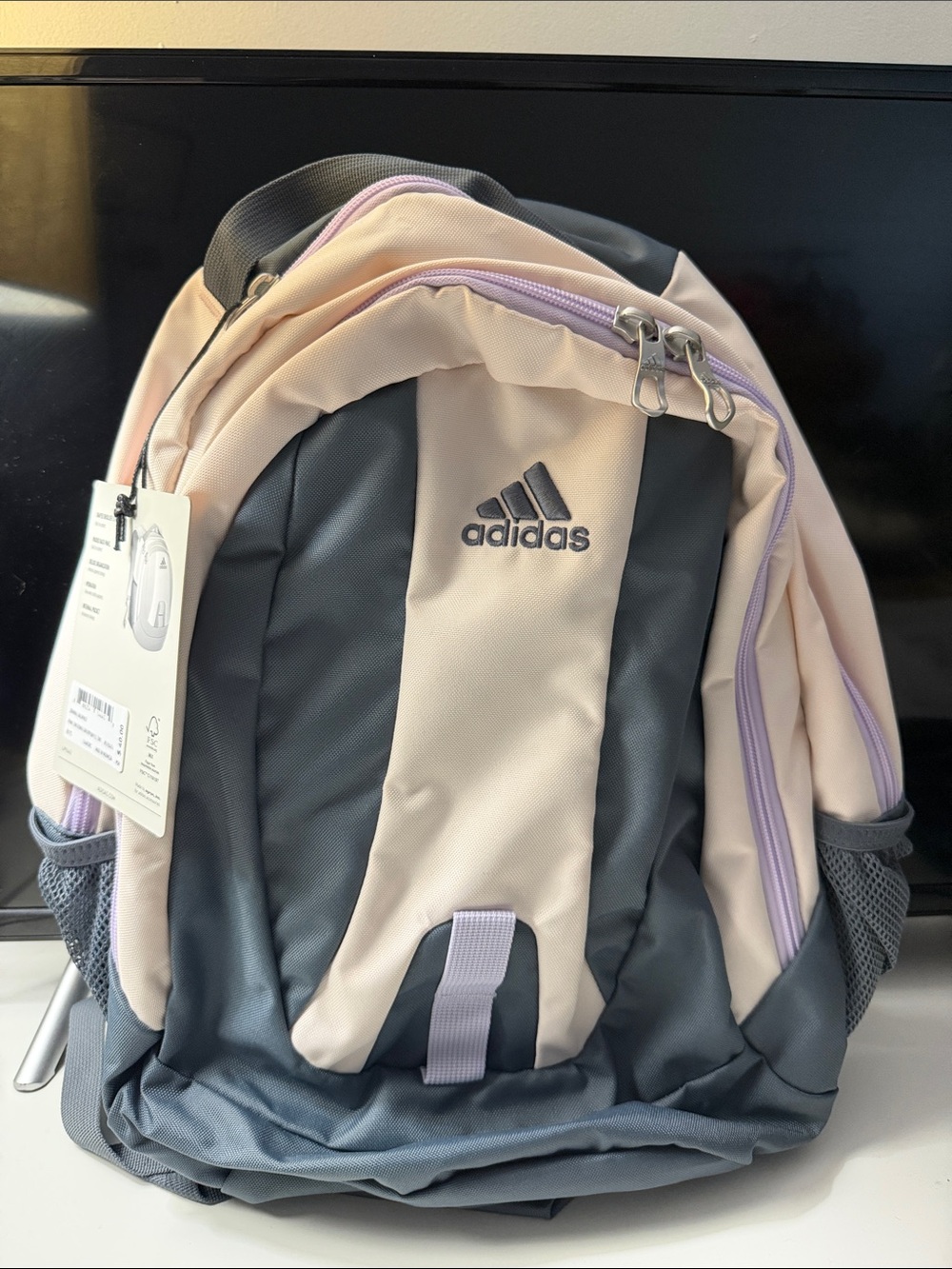 adidas Men’s Pink and Gray Two-Tone Backpack NWT